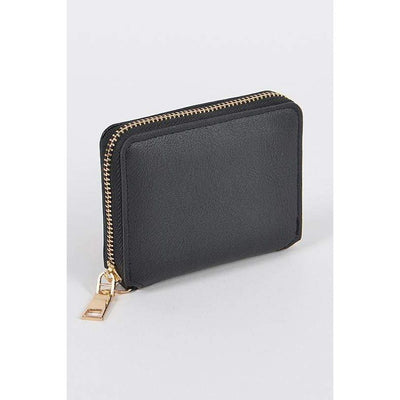 Black/Gold Mini Faux Wallet Purse Apparel Candy