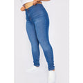 High Waisted Skinny Jeans - Mid Blue | TopLine Royalty Boutique