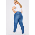 High Waisted Skinny Jeans - Mid Blue | TopLine Royalty Boutique