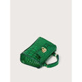 Glossy Green Mini Croc Embossed Satchel Bag | TopLine Royalty Boutique